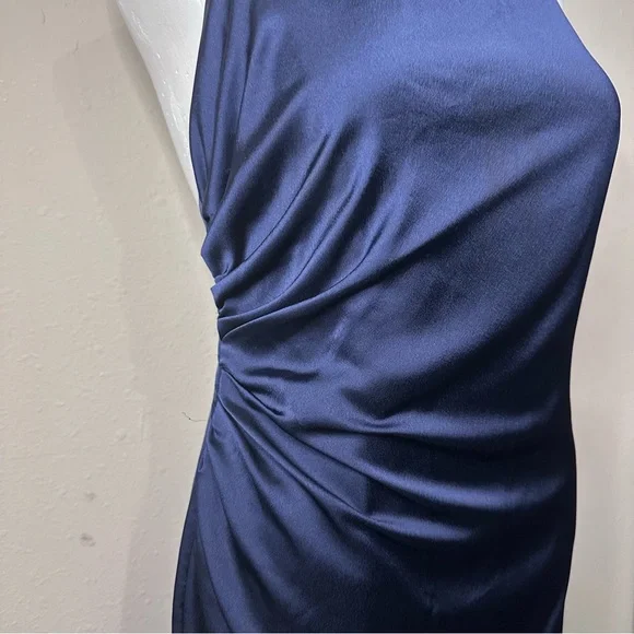 MillyElectra slip dress navy open back midi length